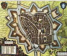 Zwolle als vestingstad in 1652 (Bleau)